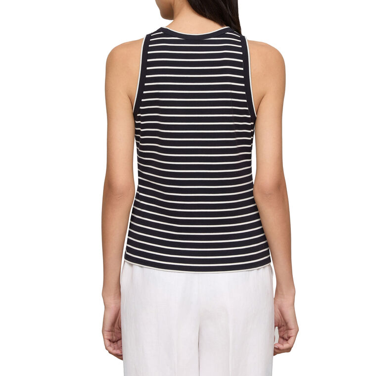 Striped Cotton Rib Racerback Tank image number null