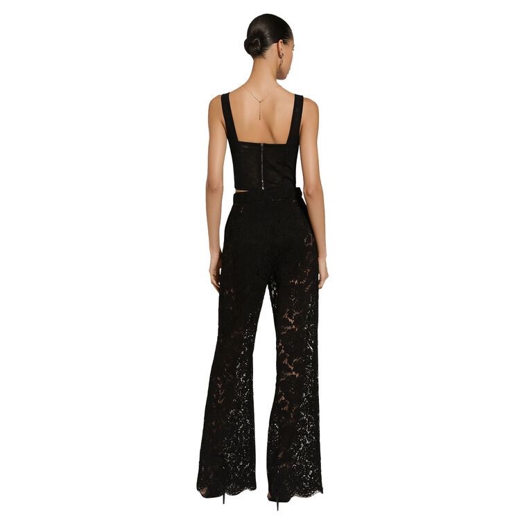 Flared Floral Cordonetto Lace Pant With DG Logo image number null