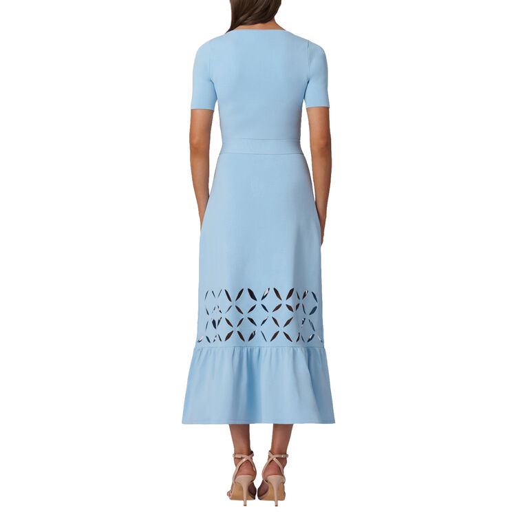 Pendelton Short Sleeve Tie-Belt Knit Midi Dress image number null