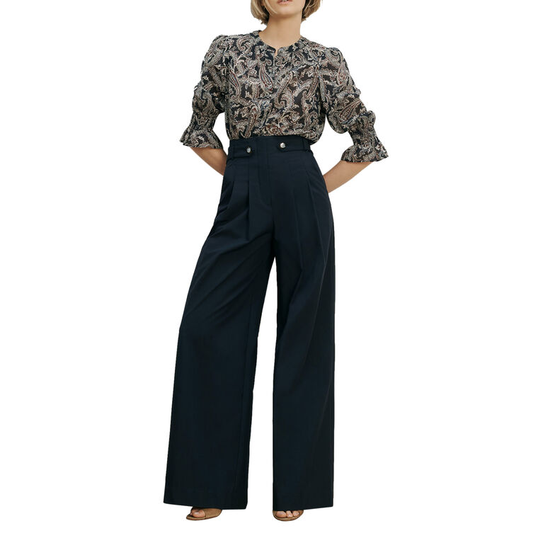 Ashlynn 3/4 Sleeve Paisley Blouse image number null