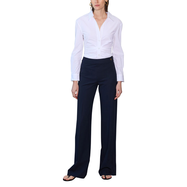 Savile Ruched Button Front Poplin Shirt image number null