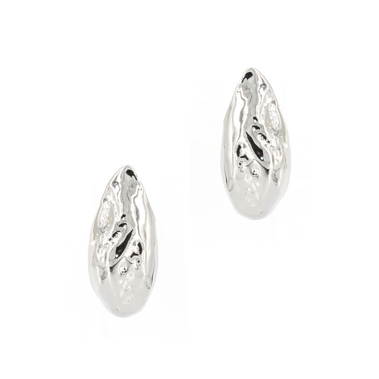 Molten Gold Puffy Teardrop Earrings image number null