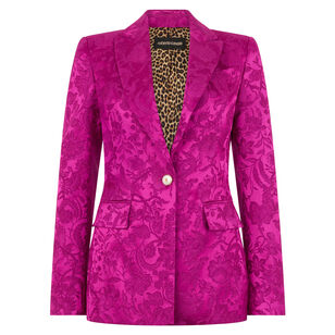 Florentine Flowers Jacquard One-Button Blazer