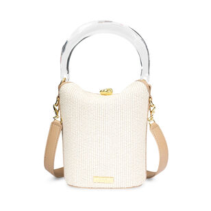 Liquid Lucite Raffia And Leather Bucket Bag