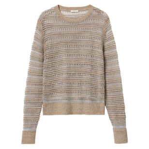 Metallic Lace and Ottoman Stitch Pullover Sweater