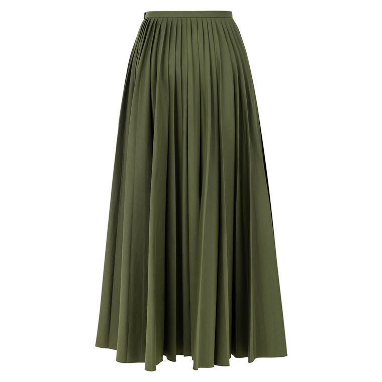 Ankle-Length Pleated Skirt With Belt image number null