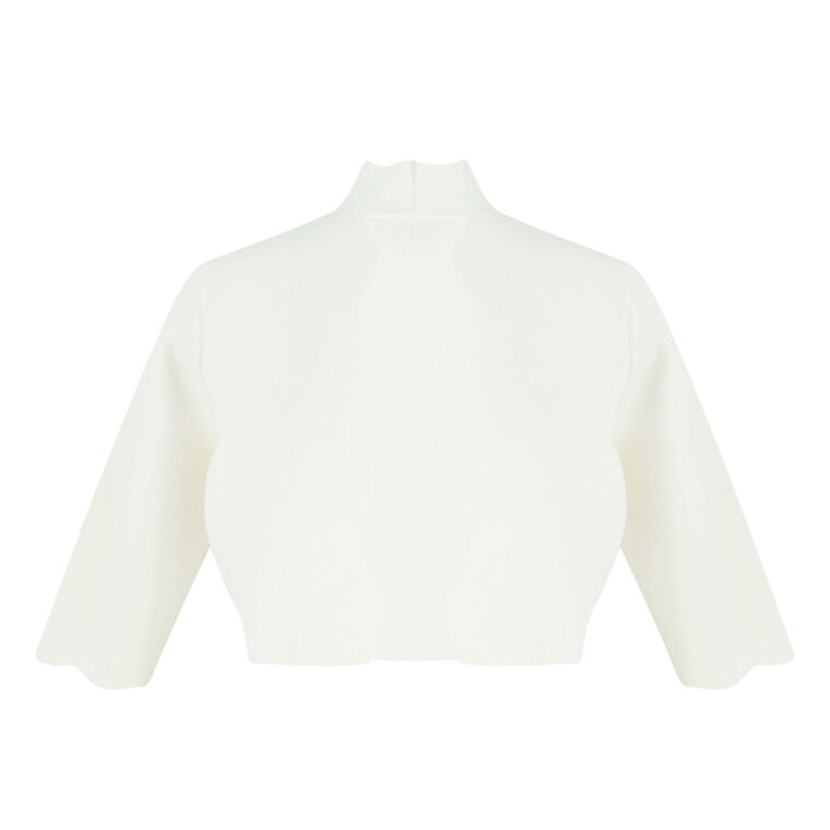 Scallop Trim Knit Bolero Cardigan image number null