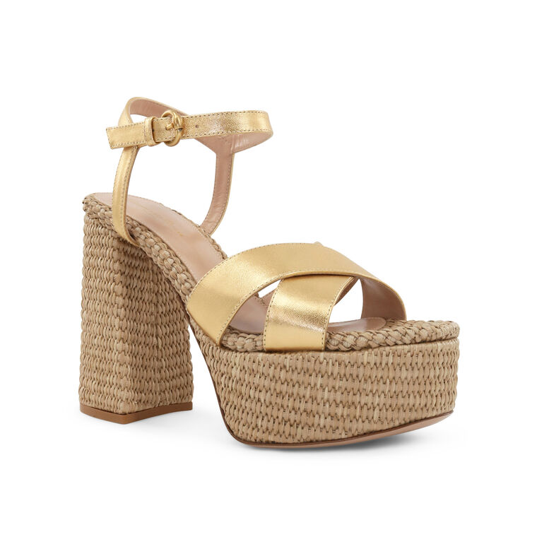 Bebe Metallic Platform Sandals image number null