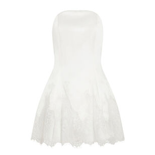 Romilly Strapless Lace-Trim Skort Romper