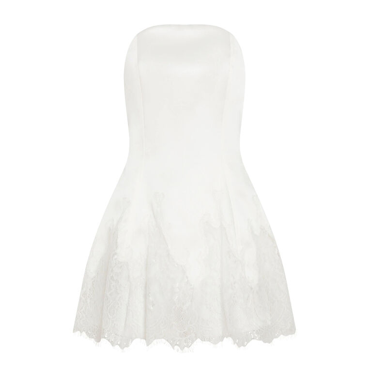 Romilly Strapless Lace-Trim Skort Romper image number null