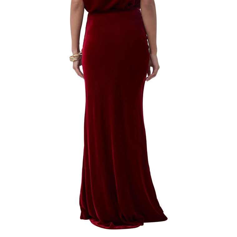 Rabina Velvet Mermaid Maxi Skirt image number null