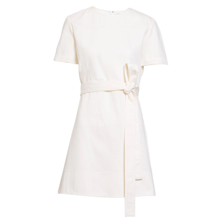 Elle Short Sleeve Belted Denim Mini Dress image number null