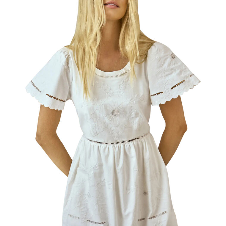 Marley Short Sleeve Eyelet Midi Dress image number null