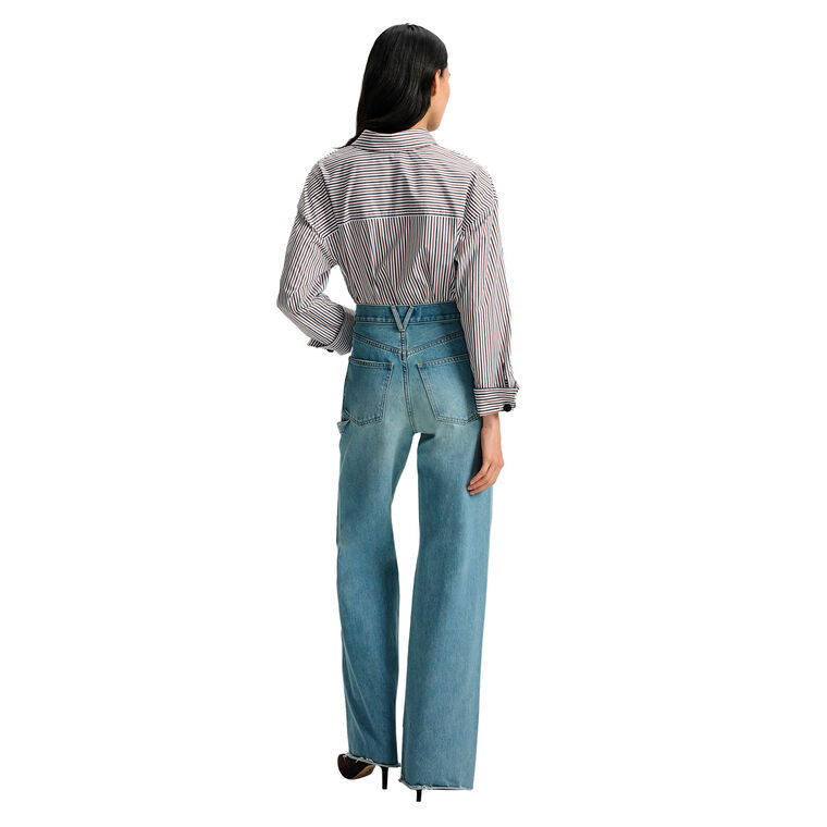 Draymond Striped Cuff-Sleeve Shirt image number null