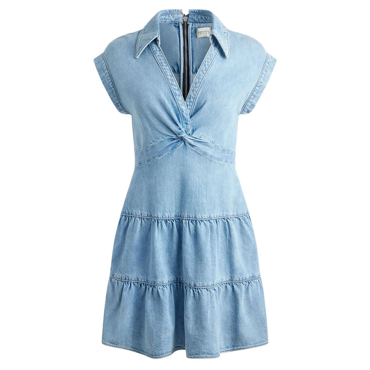 Mila Denim Twist Front Mini Dress image number null