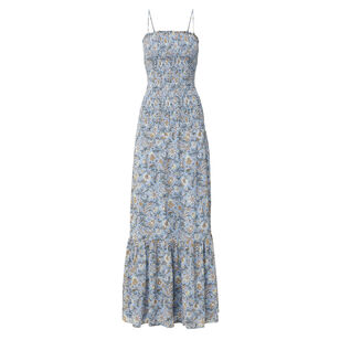 Clem Sleeveless Floral Chiffon Shirred Maxi Dress