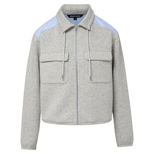 Stellant Stretch-Scuba Zip-Up Jacket With Shirting Contrast