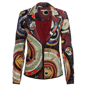 Mya Printed Notch Collar Fitted Blazer