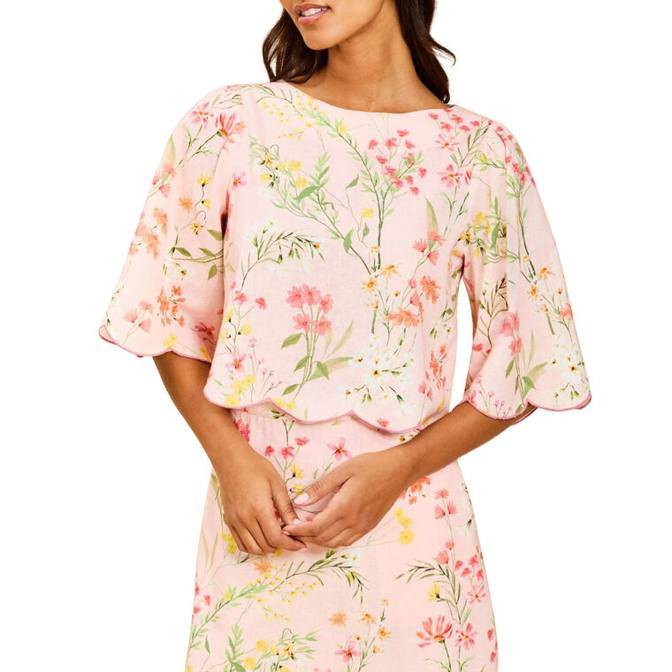 Charlize Bell-Sleeve Scallop Top image number null