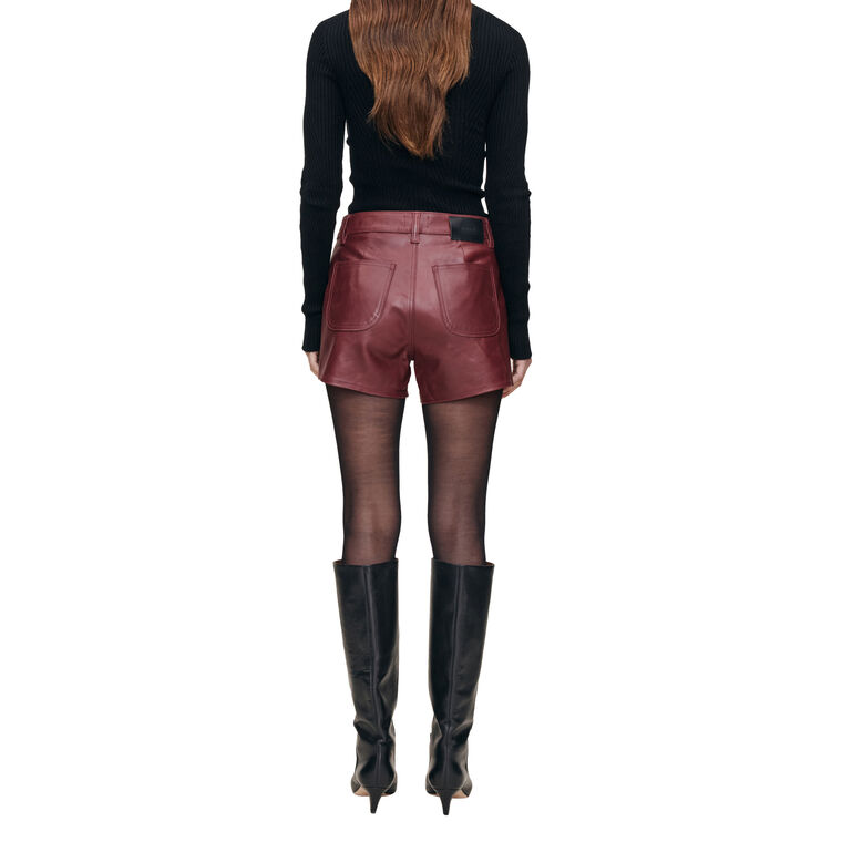 Zoie Relaxed High Rise Vintage Leather Short image number null