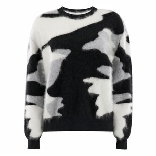 Brushed Camo Cashmere Crewneck Sweater
