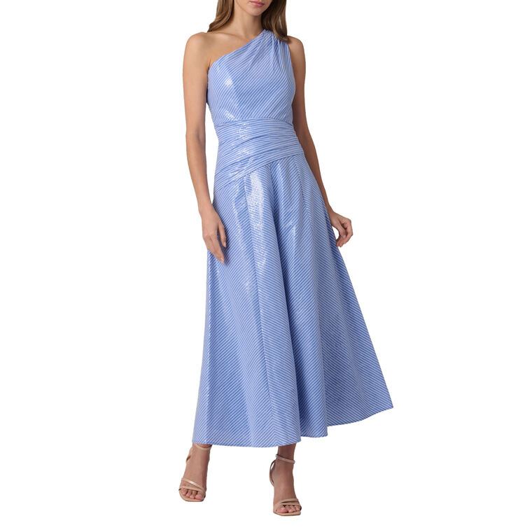 Nikki Sequin-Coated One-Shoulder Midi Dress image number null