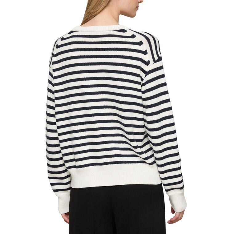 Long Sleeve Stripe Crewneck Sweater image number null