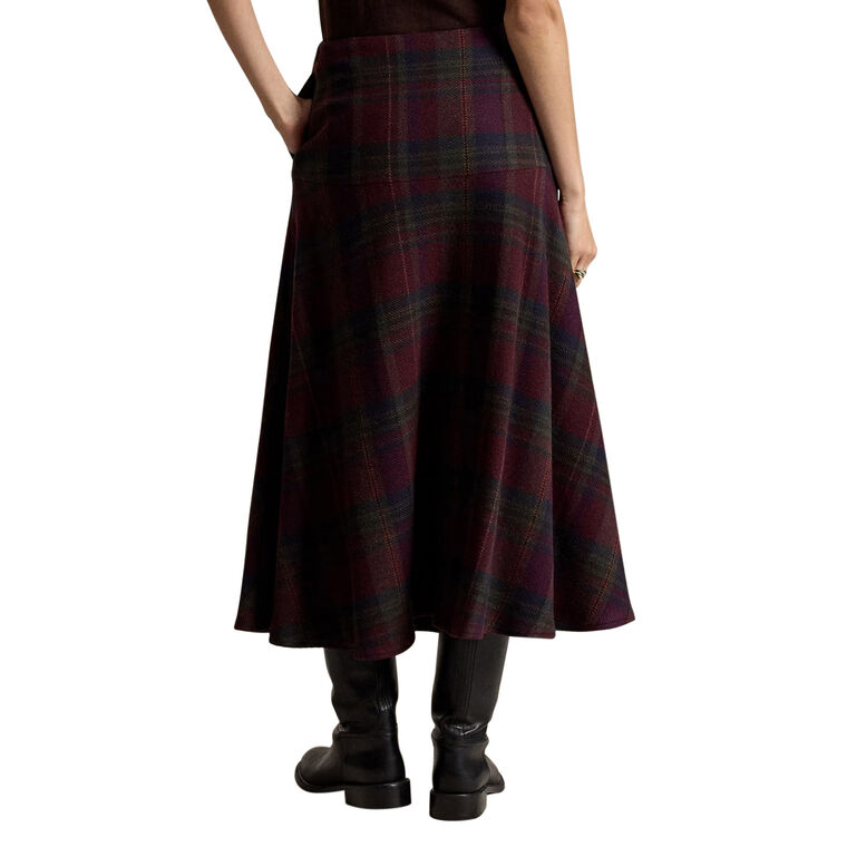 Herringbone Woven Midi Wrap Skirt image number null
