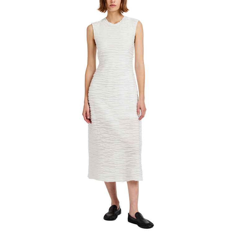 Laura Sleeveless Midi Dress In Textured Cotton image number null
