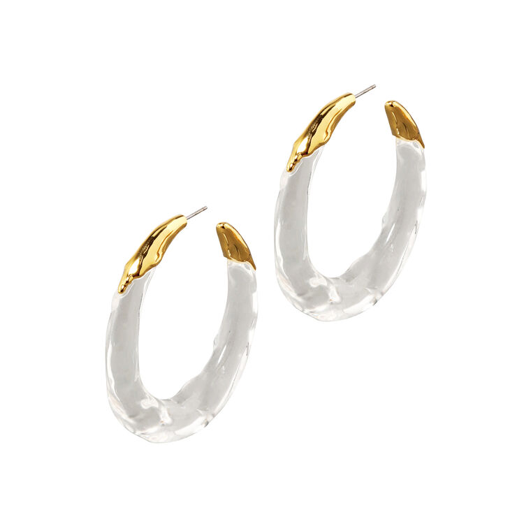 Lucite Molten Hoop Earrings image number null