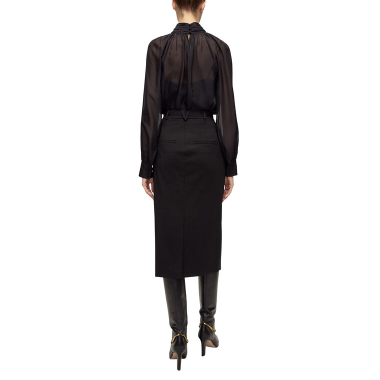 Alyssa Long Sleeve Turtleneck Silk Blouse image number null