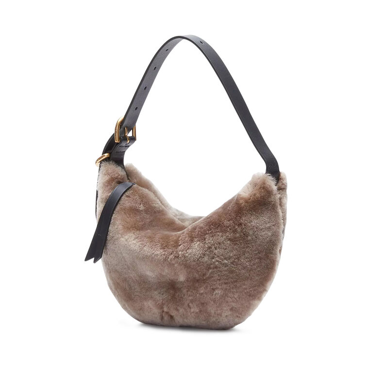 Mercer Small Shearling Hobo Bag image number null