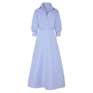Eleanor 3/4 Sleeve Point Collar Midi Dress