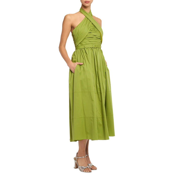 Marcie Sleeveless Halterneck Belted Midi Dress image number null