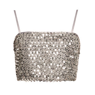 Cassandra Sleeveless Sequin Crop Top