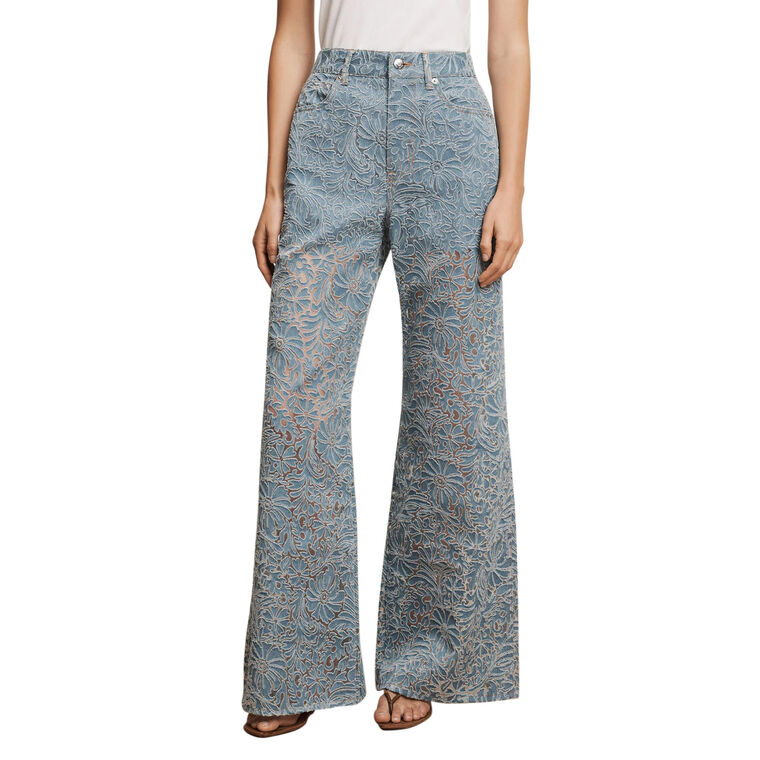 Taylor Burnout Wide-Leg Jean image number null
