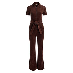 Gorgeous Short Sleeve Wide Leg Corduroy Jumpsuit