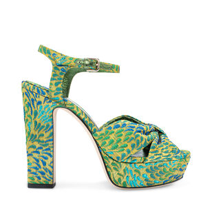Heloise 120mm Brocade Fabric Platform Sandal