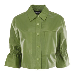 Carolina Cropped Ruffle Sleeve Jacket