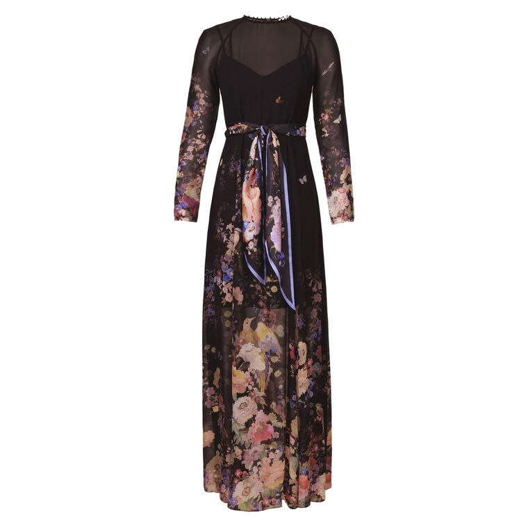 Luna Long Sleeve Maxi Sheath Dress image number null