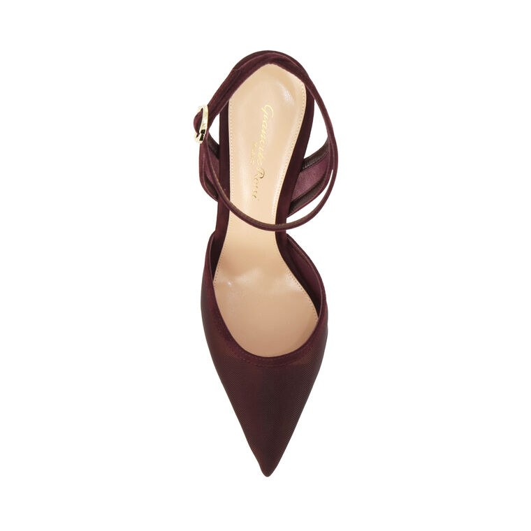 Suede Organza Ankle-Strap Pump image number null
