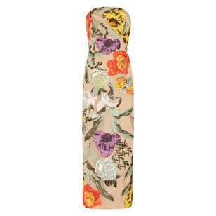 Shiloh Embroidered Strapless Midi Dress