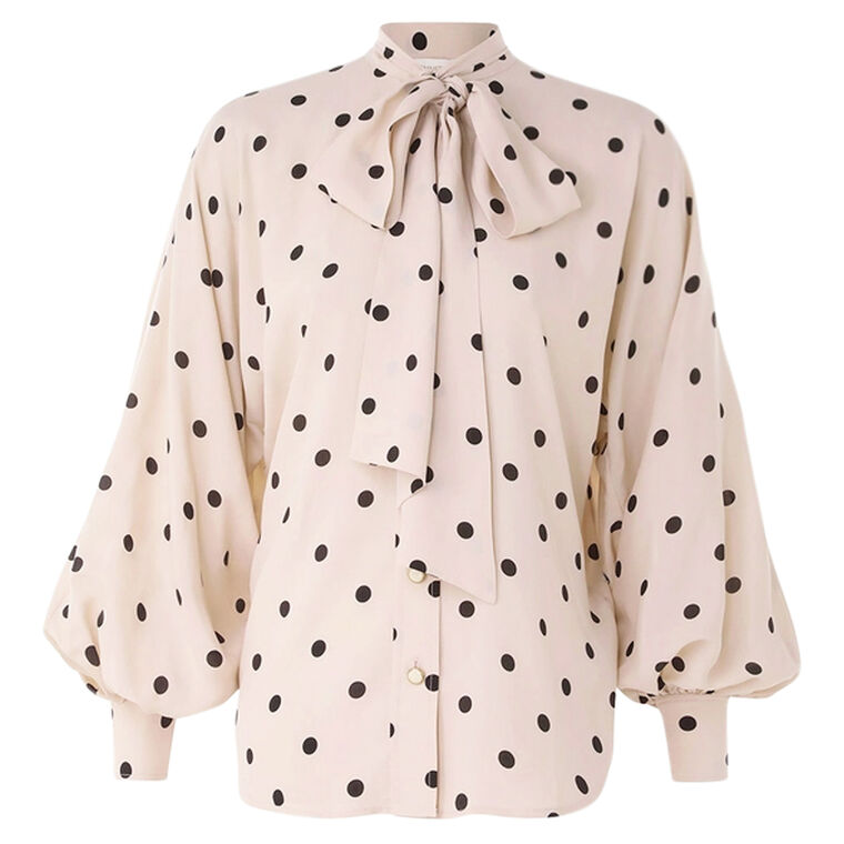 Batwing Polka Dot Blouse image number null