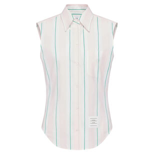 Sleeveless Classic Button Down Point Collar Shirt