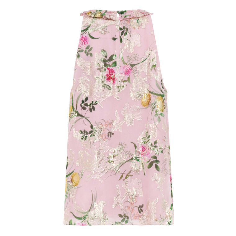 Charles Floral-Print Fil Coupe Halterneck Blouse image number null