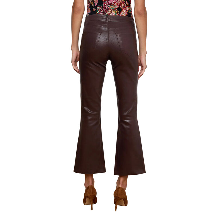 Kendra High Rise Crop Flare Coated Jean image number null