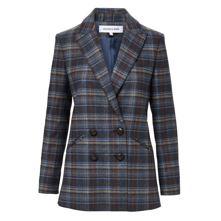 Oria Plaid Double Breasted Dickey Jacket image number null
