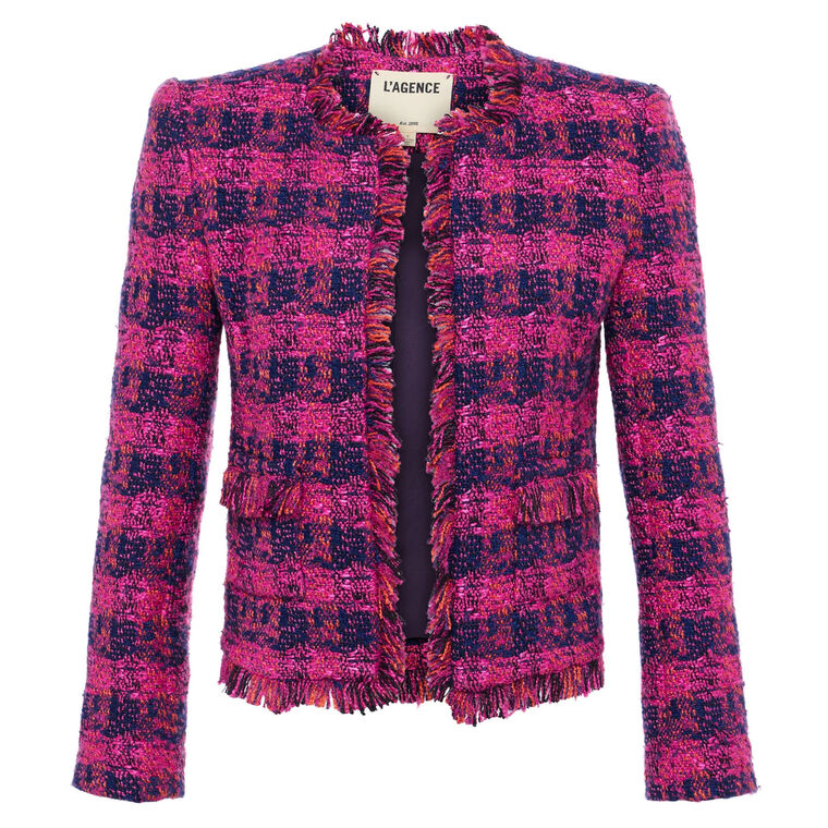 Angelina Tweed Open Front Blazer image number null