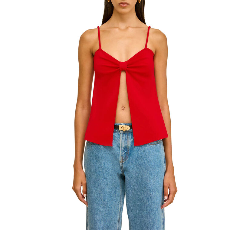 Lennon Sleeveless Open-Front Knit Top image number null