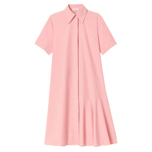 Flounced Hem Shirtdress